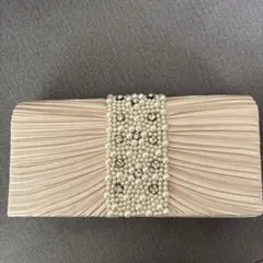 ＊ベージュ パール装飾 パーティーバッグ＊