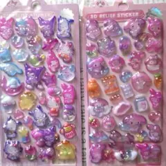 リオ 蓄光3Dシール 2枚セット② うるちゅる ぷっくり 立体 シナモン クロミ