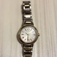 極美品❣️クロスシーxC H058シルバーフェイスラウンド 電波ソーラー