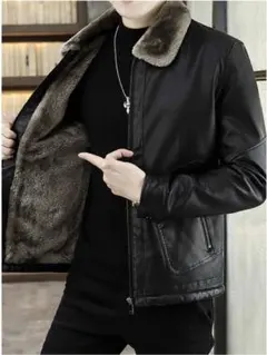 ライダースジャケット 革ジャン PUレザー アウター メンズ 春秋冬 防寒 防風