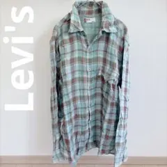 Levi's RED TAB チェックシャツ 長袖 水色 ブラウン Mのサムネイル