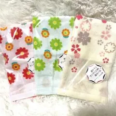 即発送　新品 花柄フェイスタオル3枚セット