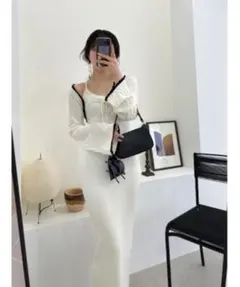 LILY BROWN レース編みボレロセットニットワンピース