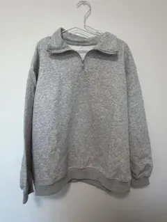 ハーフジップ スウェット グレー M
