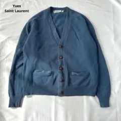Yves Saint Laurent イヴサンローラン　ブルー　カーディガン イヴ・サンローラン ブルーカーディガン未使用品 Msize - メルカリ