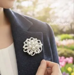 卒業式◇パール　フラワー　ブローチ　コサージュ　2Wayタイプ / セレモニー