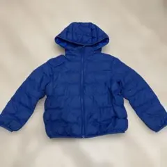 青い中綿コート サイズ120 フード取り外し可能