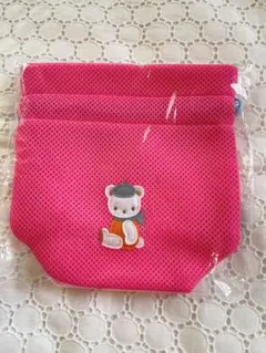最終価格♡新品タグ付未開封♡ファミリアfamiliar♡メッシュ巾着♡ピンク