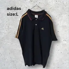アディダス　ポロシャツ　半袖　 刺繍ロゴ　スポーツ　バイカラー　ユニセックス　Lのサムネイル