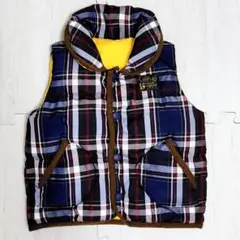 アウターベスト チェック柄 リバーシブル