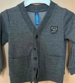 グレー ボタン付きカーディガン ~95cm