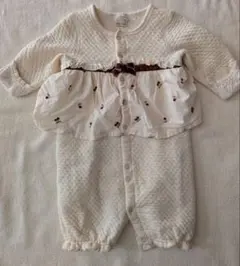 プティマイン　フリル付きロンパース　カバーオール 50-70