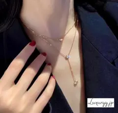 高級✨ ネックレス 金ア ３粒ジルコニアダイヤ✨ サージカルステンレス ゴールド