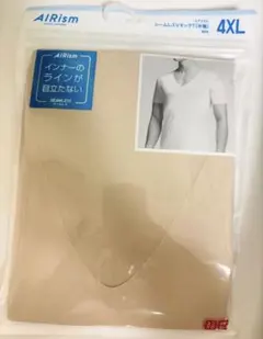 【4XL】AIRism シームレス Vネック T(半袖)MEN