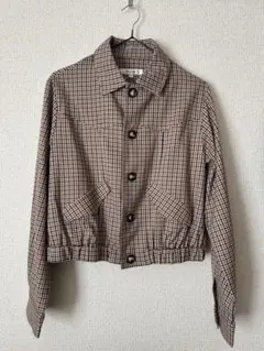 MOUSSY チェック柄クロップドジャケット