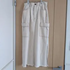 アイボリー ロングスカート L