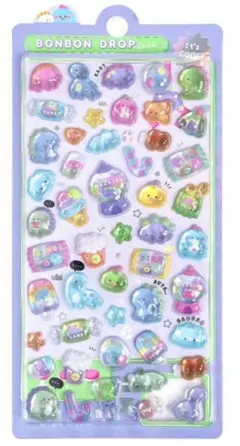 恐竜　スイーツ　BONBON 　3D ボンボンドロップシール 立体ステッカー