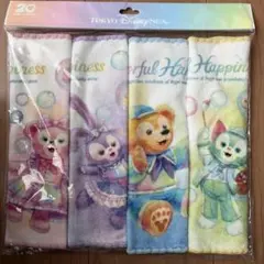 ダッフィ&フレンズ20周年　カラフルハピネス　ミニタオルセット 4枚入り