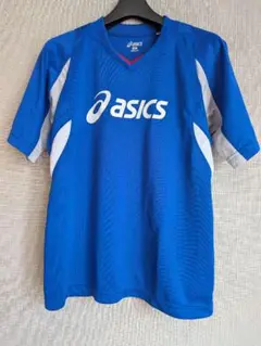 asics 青 Vネック Tシャツ　150