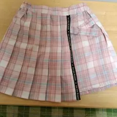 ピンク系チェック プリーツスカート