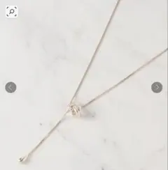 【2WAY】ミニクリアリングネックレス　ロングネックレス　ピンクシルバーメッキのサムネイル