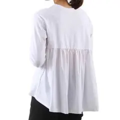 ブラウス 白 ホワイト レディース トップス 長袖 カットソー 無地 ゆったり