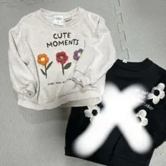 ZARA トレーナー 2枚セット 80cm 86cd フラワー