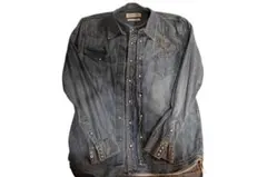 REMI RELIEF レミレリーフ デニムウエスタンシャツ スタッズ日本製XL