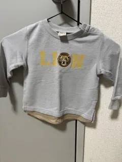 ライオン刺繍 グレー トレーナー　　petit main