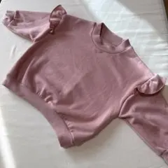 裏起毛　フリル付きピンクスウェット
