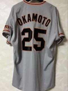 ★新品未使用★#25 岡本 和真 ビジター用レプユニチャンピオンエンブレム付 L 読売ジャイアンツ岡本和真 2025ビジターユニフォーム