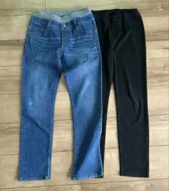長ズボン２枚セット　ジーパン　黒スキニー　150cm