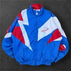 90s vintage マルチカラー　ナイロンジャケット　ブルゾン　古着