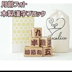 【新品】　月齢フォト　木製ブロック　漢字　記念日　赤ちゃん　ベビーグッズ　高級