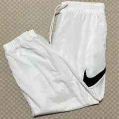 NIKE ナイキ ウーブンパンツ ナイロンパンツXL 白 ワイド 裾ゴム　軽量