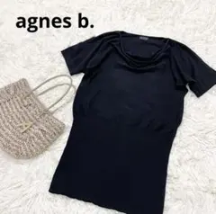 アニエスベー agnes b. カシミヤ混 ストレッチカットソー チュニック 黒