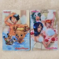 希少 ONE PIECE カード ルフィ&チョッパー ナミ&ロビン 2枚セット