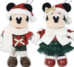 ミッキー・ミニー クリスマスぬいぐるみバッジセット