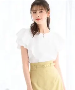 ミッシュマッシュ　フレア袖パールカットブラウス/MM428102