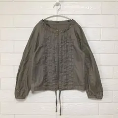アースミュージック＆エコロジー コットンリネン ジップブルゾン カーキ M相当のサムネイル