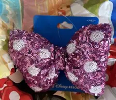 新品　ピンク　リボン　ヘアゴム　スパンコール　ミニーの日　ミニー