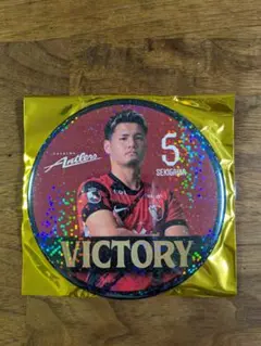 鹿島 アントラーズ 勝利時限定 ホログラム デカ缶バッジ 　関川