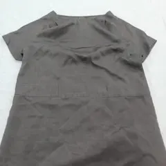 【な29】LAUTREAMONTブラウン 半袖ラウンドネックワンピース