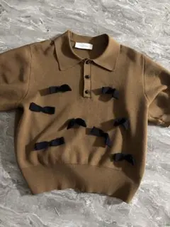 【ぽ様専用】ADAM ET ROPÉ ブラウン 半袖ニット Fサイズ