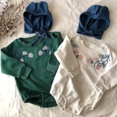 【SALE】flower rompers +bonnet ロンパース