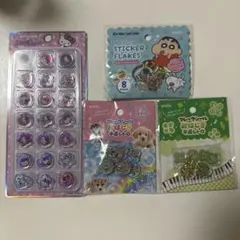 キティーちゃんクレヨンしんちゃんおはじきシール フレークシールおはじき平成レトロ