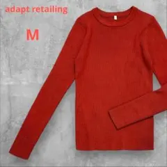 アダプトリテイリング ニット セーター リブ 厚手 長袖 赤 レッド M 美品