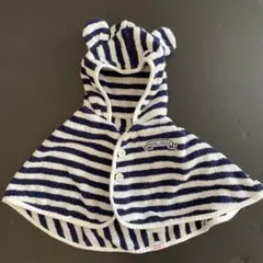 ベビーポンチョ ストライプ ネイビー ホワイト