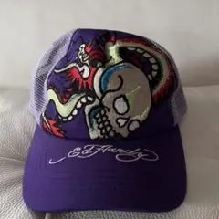Ed Hardy by メッシュキャップ スカル 刺繍 ホワイト Y2K - メルカリ