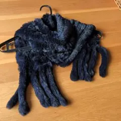 ネイビー ファー ロングストール